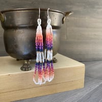 Image 2 of Mixed berries - seed beaded earrings