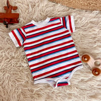 Image 1 of Vintage 1990s Okie Dokie Nautical Stripe Polo Onesie | 3-6 Months