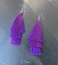 Image 1 of Handmade Tiered Tassel Earrings