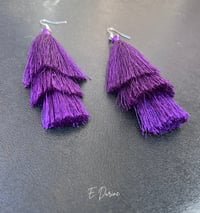 Image 2 of Handmade Tiered Tassel Earrings