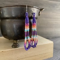 Image 2 of Remixed berries - seed beaded earrings