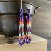 Image 1 of Remixed berries - seed beaded earrings