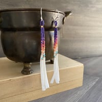 Image 1 of Remixed berries 2 - seed beaded earrings