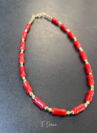 Image 2 of Red Coral Statement Necklace