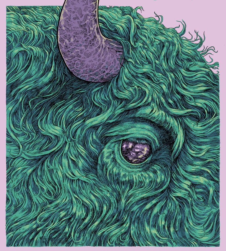 Image of Buffalo Art Print (Grapecicle Kraft paper)