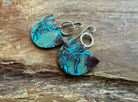 Image 6 of Crysocolla Sterling Silver earrings n4
