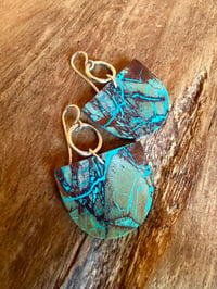 Image 3 of Crysocolla Sterling Silver earrings n4