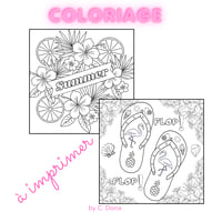 Coloriage à imprimer - Thème été vacances - 10 pages