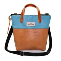 Image 1 of Bandolera mini con asas rattan marrón