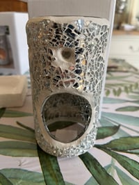 Image 2 of Silver crackled glass wax melt holder 