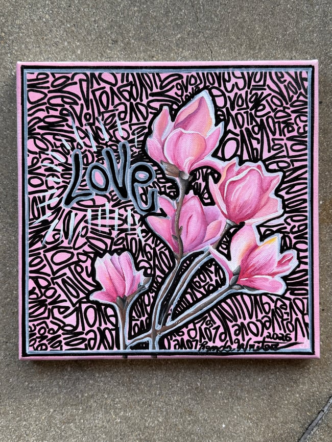 Upcycled from a Thrift Store Find • 10” x 10” 