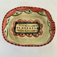 Image 1 of Soap dishes Pink and green pattern