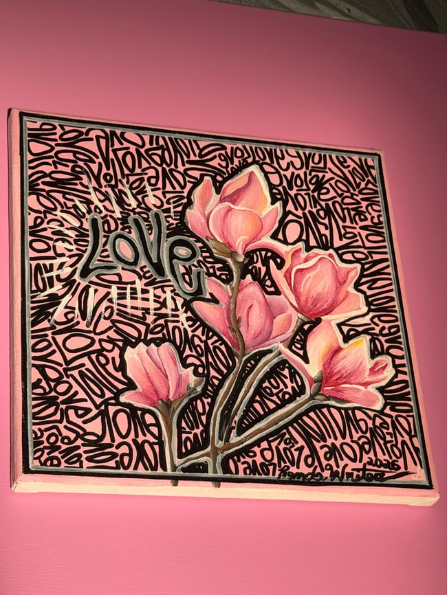 Upcycled from a Thrift Store Find • 10” x 10” 
