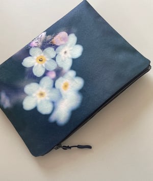 Image of Forget-me-not, LARGE travel bag, make-up, toiletries zipper pouch