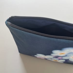 Image of Forget-me-not, LARGE travel bag, make-up, toiletries zipper pouch