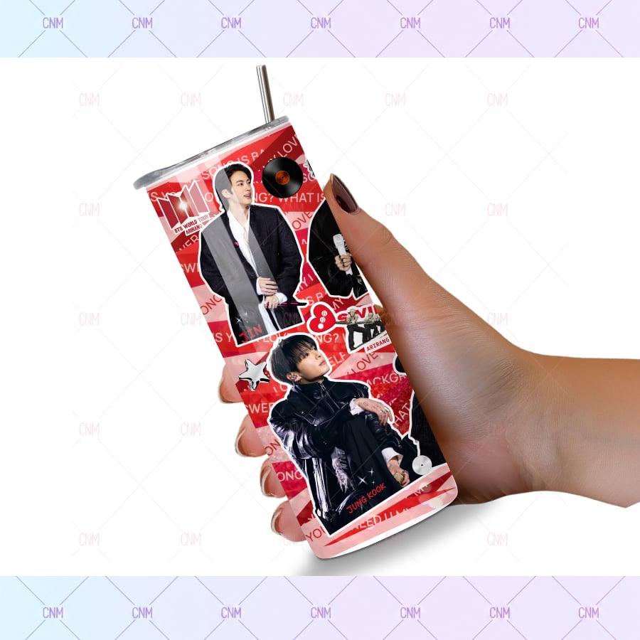 Image of Vaso Térmico Inspirado en BTS | Unofficial Fan-Made Item