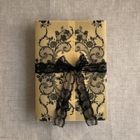 Image 8 of Versailles nocturne floral lace printed Vellum wrap for 5x7 card PACK of 10