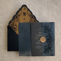 Image 3 of Versailles nocturne floral lace printed Vellum wrap for 5x7 card PACK of 10