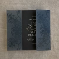 Image 2 of Versailles nocturne floral lace printed Vellum wrap for 5x7 card PACK of 10