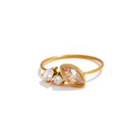 Image 1 of Freya Asymmetric Crystal Trio Ring