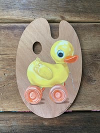 Image 1 of Trying Not to Quack Up-original oil on aritst palette