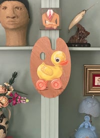 Image 2 of Trying Not to Quack Up-original oil on aritst palette
