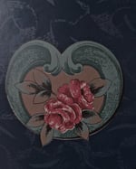 1990s Vintage Ronald Redding Wallpaper Rolls - Romantic Heart Gothic Roses Dark - (Sets of 2 Rolls) thumbnail 9