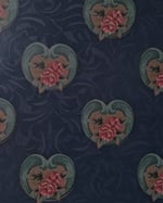 1990s Vintage Ronald Redding Wallpaper Rolls - Romantic Heart Gothic Roses Dark - (Sets of 2 Rolls) thumbnail 10