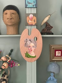 Image 2 of Vinatge Head Vase- original oil on artist palette