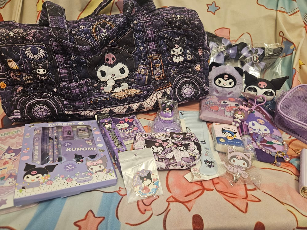 Image of Kuromi Quilted VW Bus Totebag Bundle 
