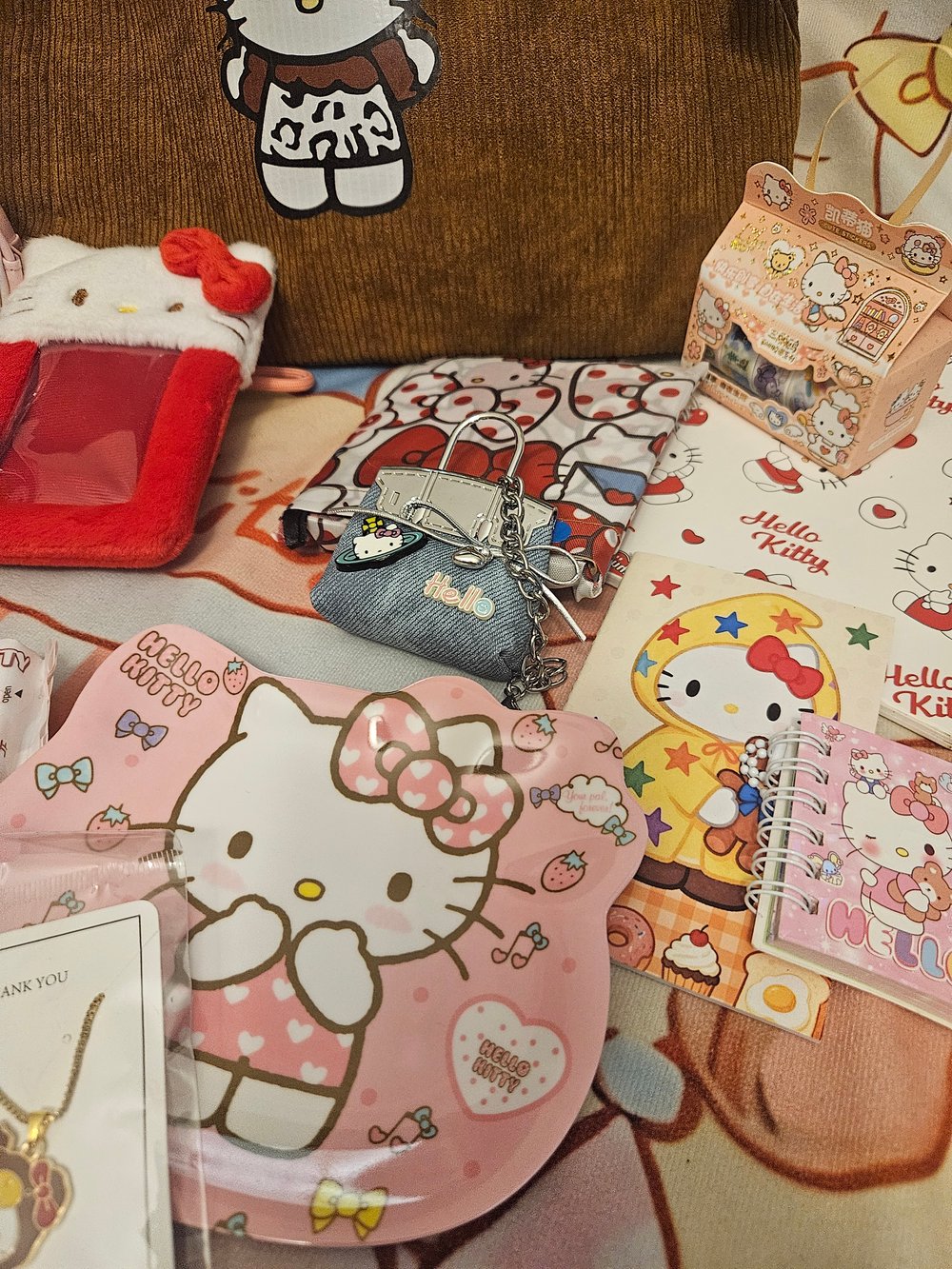 Image of Hello Kitty Brown Corduroy Shoulder Bag Bundle 