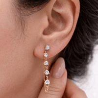 Image 4 of The Celeste Pavé Chain Studs