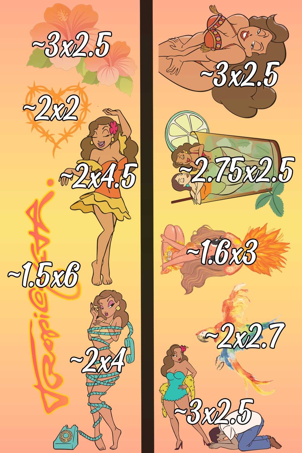 Image of 3X22" MINI CLIPART Karol G Gang Sheet