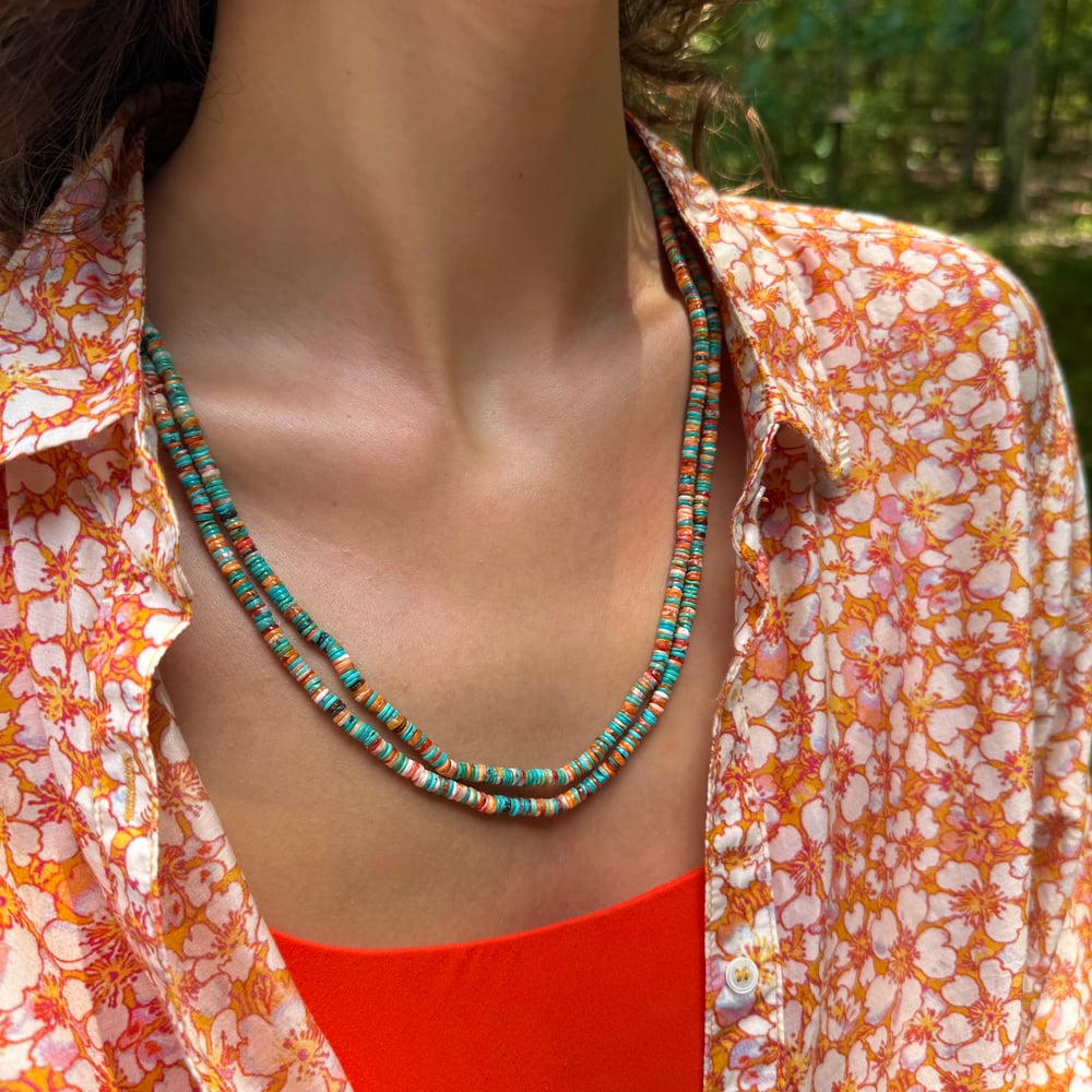 Image of Turquoise and Oyster Bead Necklace