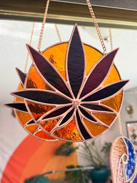 Image 1 of Cannabis Leaf (Circle) – Purple + orange