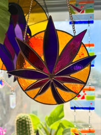 Image 3 of Cannabis Leaf (Circle) – Purple + orange
