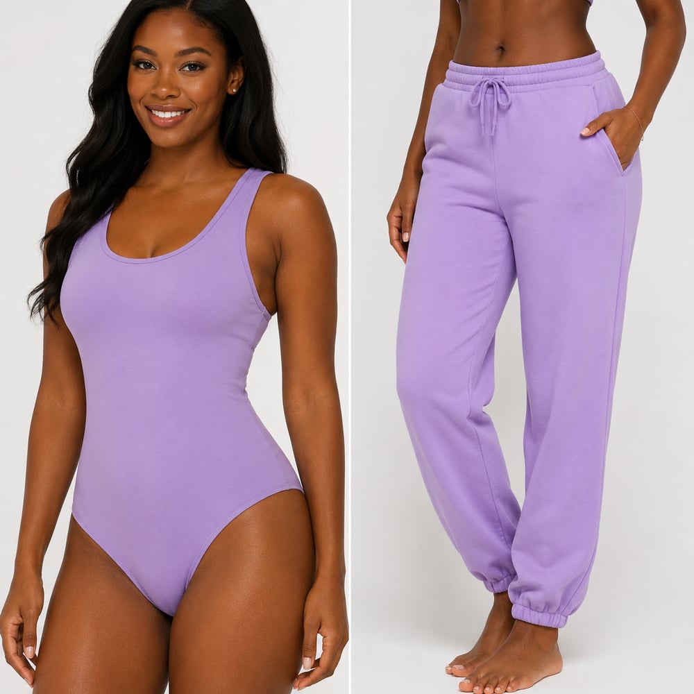 Image of Jogger & Bodysuit Set (purple) 