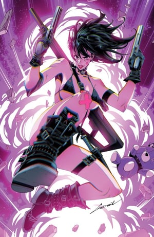 Image of Original Art Published Cover: Gun Honey #1 MegaCon Godtail Pink Heat Virgin Variant // Godtail