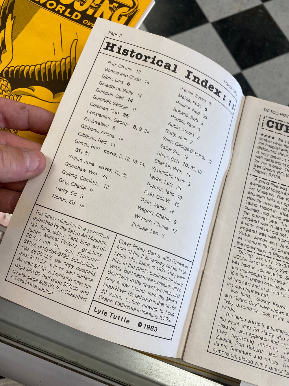 Image of Lyle Tuttle- The Tattoo Historian #2 1983