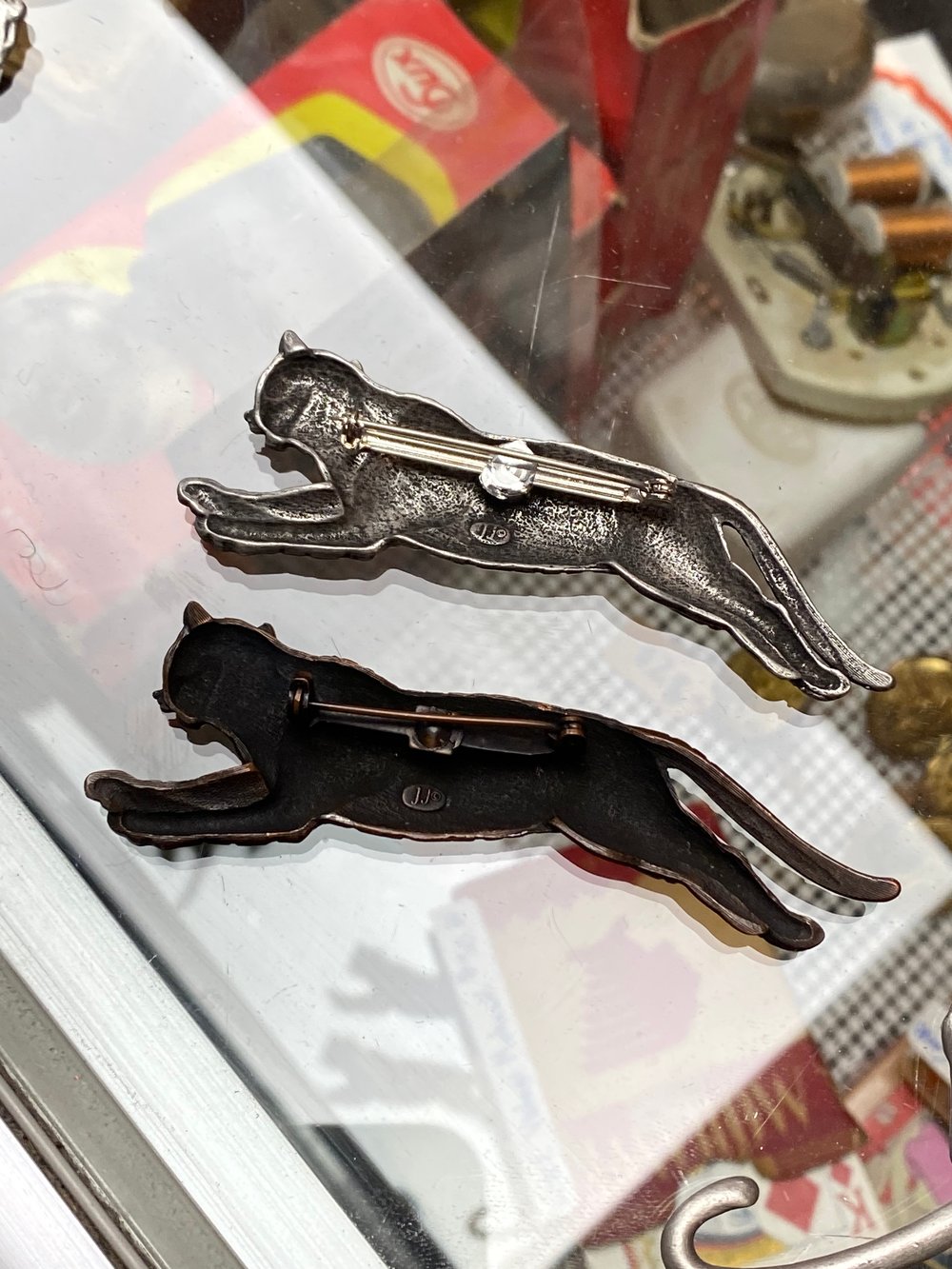 Image of Vintage JJ pewter pins 