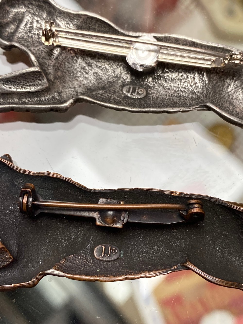 Image of Vintage JJ pewter pins 