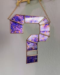 Image 2 of Tipper Stained Glass Wall Piece ? Question Mark – Violet + Copper