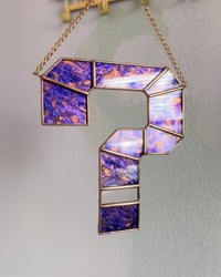 Image 1 of Tipper Stained Glass Wall Piece ? Question Mark – Violet + Copper