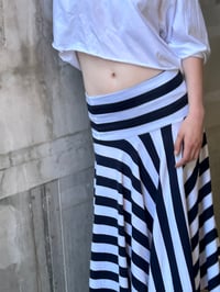 Image 1 of Cora Asymmetrical lace Midi Skirt – stripes 