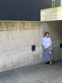 Image 5 of Cora Asymmetrical lace Midi Skirt – stripes 