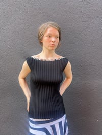 Image 8 of Merino Wool Boat Neck Top with Pearl Buttons – Handmade in Berlin