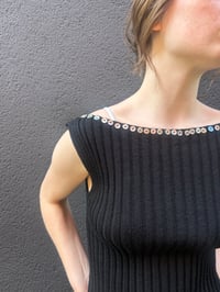 Image 3 of Merino Wool Boat Neck Top with Pearl Buttons – Handmade in Berlin