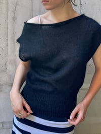 Image 4 of Luna — Baby Alpaca Suri Sleeveless Knit Top  Black 