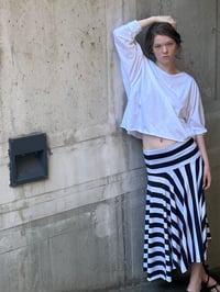 Image 3 of White cotton off shoulder top with pearls buttons 