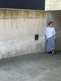 Image 4 of White cotton off shoulder top with pearls buttons 